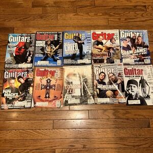Lot Of 10 Vintage Guitar One Magazines 2002 Creed Papa Roach Guns N Roses‎ Led Z